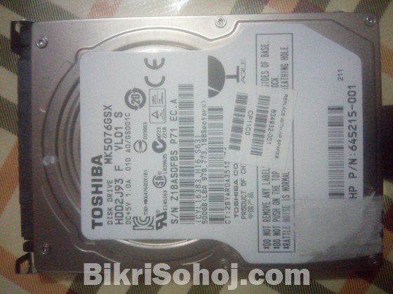 500 GB Laptop Hard disk (TOSHIBA)